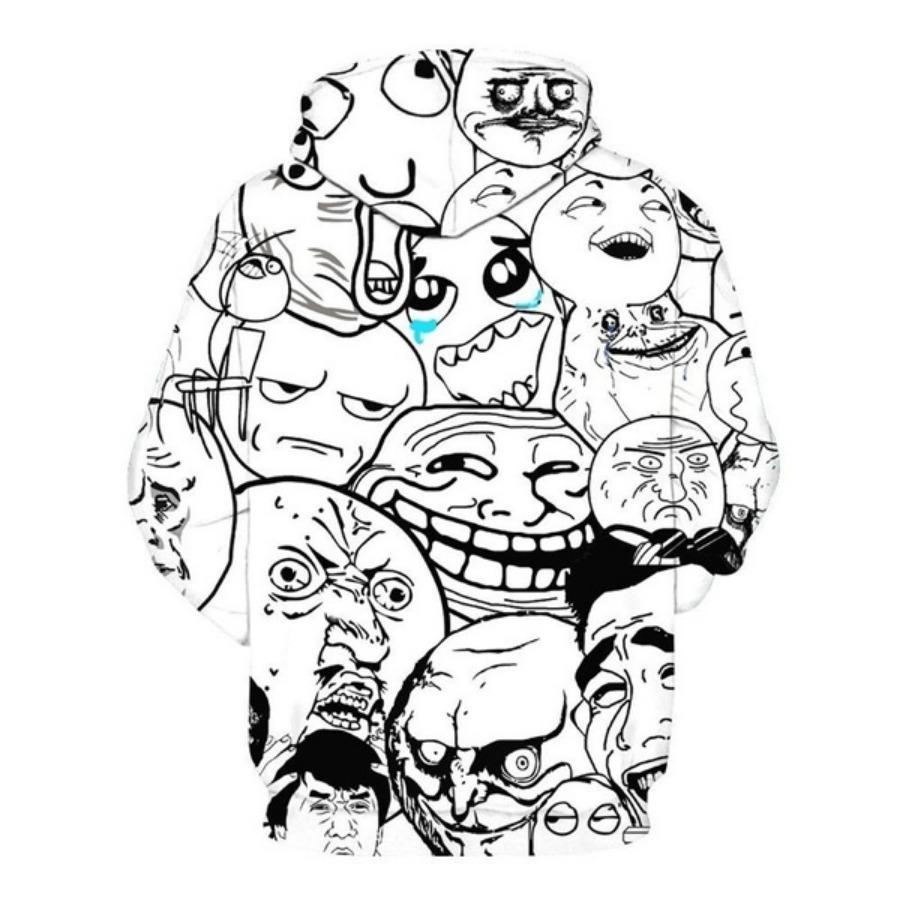 Толстовка с капюшоном Meme Faces 2019 года, брендовая мужская одежда, повседневная 3D-печатная, с капюшоном, верхняя одежда, спортивный костюм