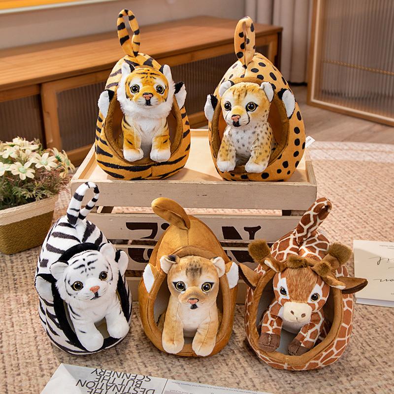 Cozy Animal Plush Toy Collection Soft Toy Set Includes Tiger Giraffe Lion And Leopard