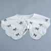 Korean Summer Floral Embroider Fake Collar Neck Guard Scarf Female Shoulder Wraps Cape Removable Shirt Detachable Collar