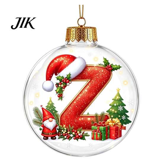 Creative DIY Christmas Ornaments 26?Letter Acrylic Ball Ornament, 3D Crystal Style Alphabet Winter Holiday Party Supplies Hanging Pendant, Xmas Tree