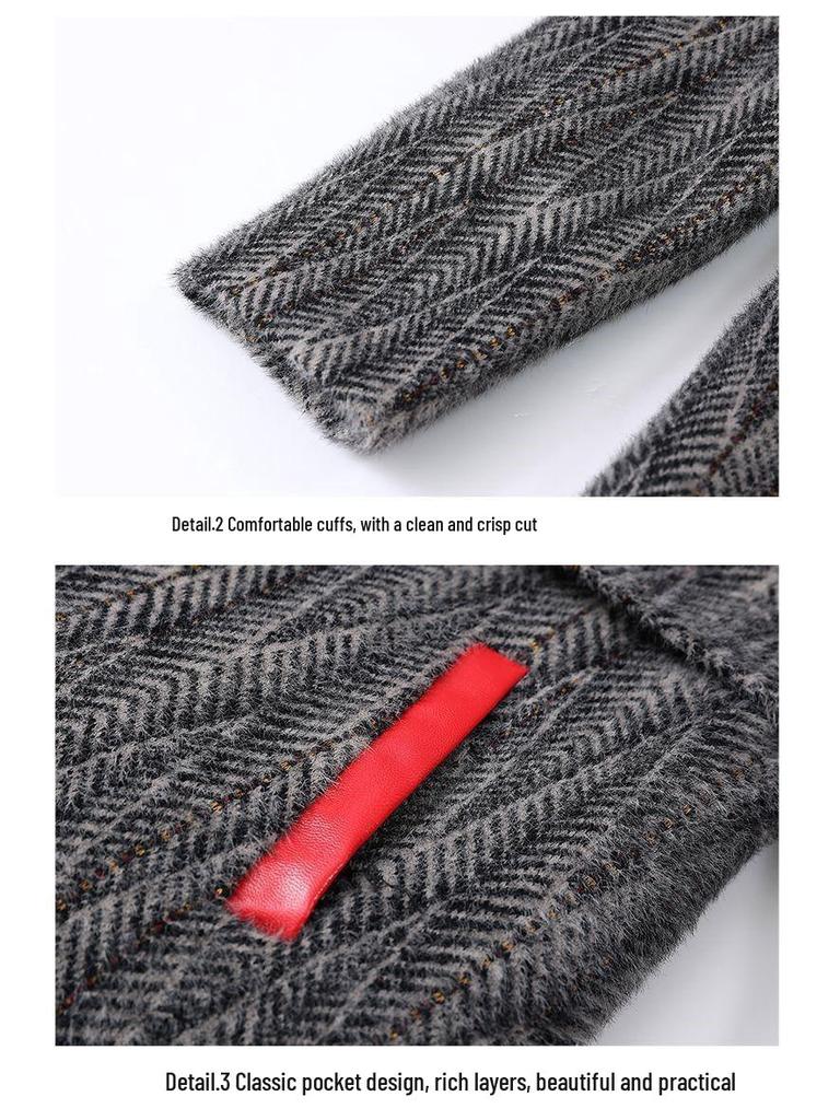 Мамино шерстяное зимнее пальто средней длины для женщин среднего возраста