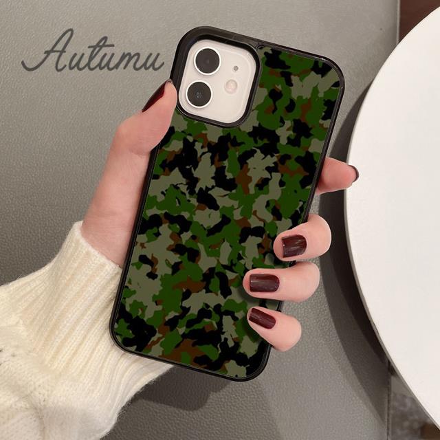 Camouflage Pattern Phone Case for iPhone 11 12 13 14 Pro Max Mini X XR XS SE 2020 6S 7 8 Plus Samsung Galaxy S21 S22 Cover Coque