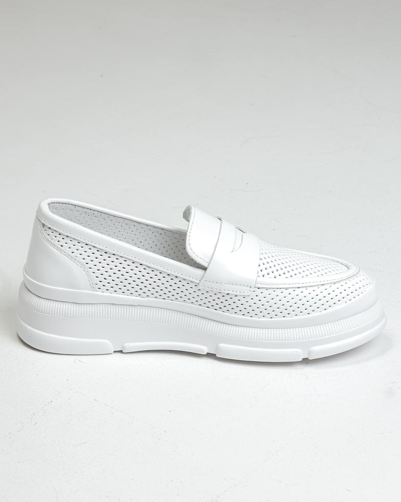Perforated Slip-ons Krula 128910 36 White Leather
