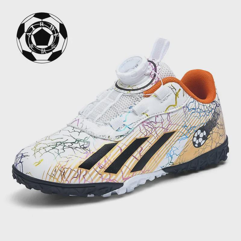 Kids' Low-Top Football Training Shoes with Rotating Buckle