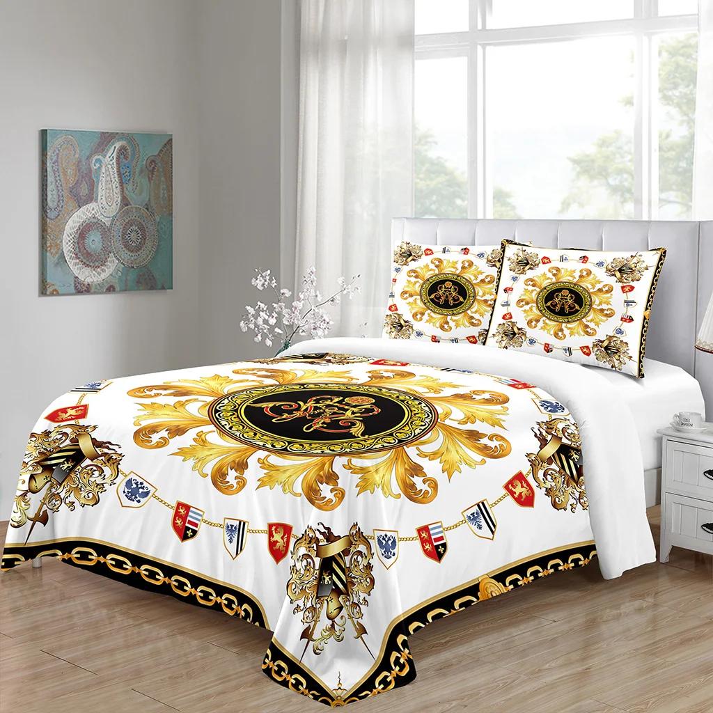 Luxury Black Gold 3Pcs Geometric Queen King Full Size Duvet Cover Bedding Linen Set 2 Seater Bedspread 200x200 240x220 150x200