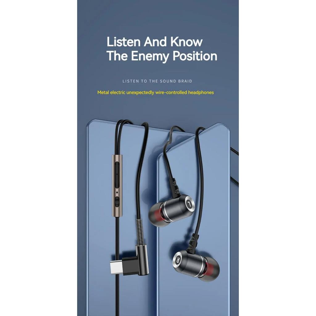 Проводные наушники Type-C и 3,5 мм, внутриканальные наушники для Samsung, Hi-Fi стереогарнитура, спортивная игровая гарнитура Handsfree