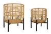 Rattan Vase Holder Set 2 Pcs Cm Ø 41X47-33X39