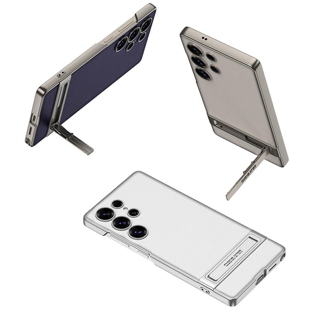 Samsung S25ultra Mobile Phone Case S25u Creative Triumphal Ultra Thin Plain Leather Bracket Protective Case