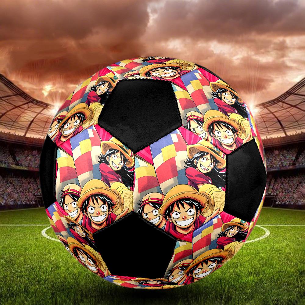Straw Hat Crew Soccer Ball Colorful All Ages Machine Stitched PVC Competition Ready Durable High-Bounce.SIZE5