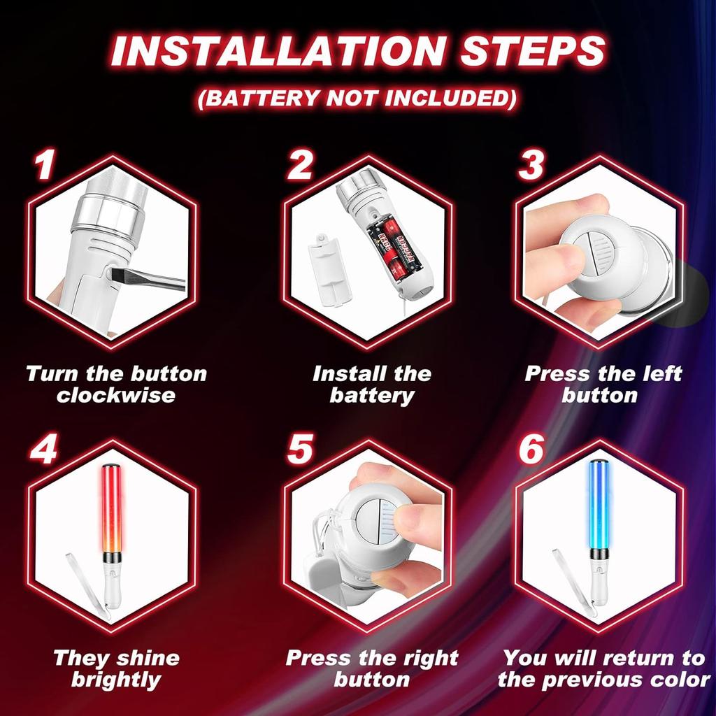 Многоцветные многоразовые светодиодные светящиеся палочки неоновые мигающие огни для вечеринок светятся в темноте 15 цветов для мероприятий, праздников, дней рождения, декора