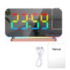 Yousheng Проекционный будильник с RGB-ночником USB-порт для зарядного устройства Красочные светодиодные настольные часы для аксессуаров для спальни