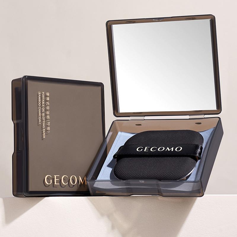 100 шт. бамбуковых промокательных бумаг с зеркалом и пуховкой для макияжа, освежающие портативные наборы инструментов для контроля жирности кожи, впитывающие салфетки для лица