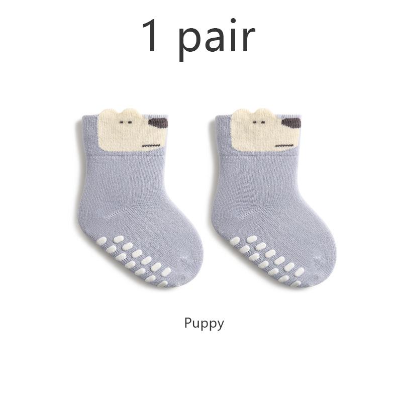 4/1 Pairs/Lot Cartoon Baby Floor Socks Non-Slip Glue Kids Socks Indoor Cooling Soft Cotton Toddler Socks For Newborn