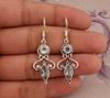 Blue Topaz Gemstone Solid 925 Sterling Silver Handmade Earring Women Partywear Earring, Gift For Her