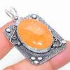 Natural Orange Aventurine Gemstone 925 Sterling Silver Pendant 1.97" Z4u82