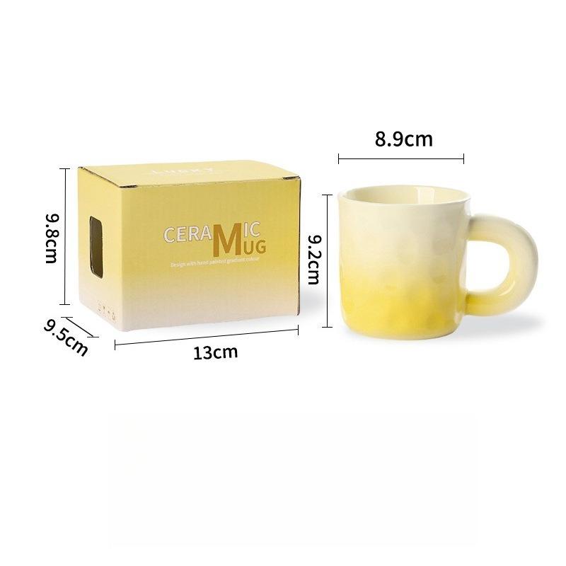 1PC Explosions Gradient Mug Lovers High-value Cream Ins Wind Ceramic Cups with Gift Cups Wholesale Coffee Mug