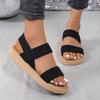 Fashion Sandals Women Fashionable Outerwear Roman Imitation Hemp Rope Bottom Women's Sandals Flat Bottomed Sloping Sandy Beach