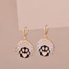 Colorful Aesthetic Animal Cat Rabbit Koi Dragon Earrings For Women Girls Enameled Delicate Gold Color Hoop Earrings Zircon Gift