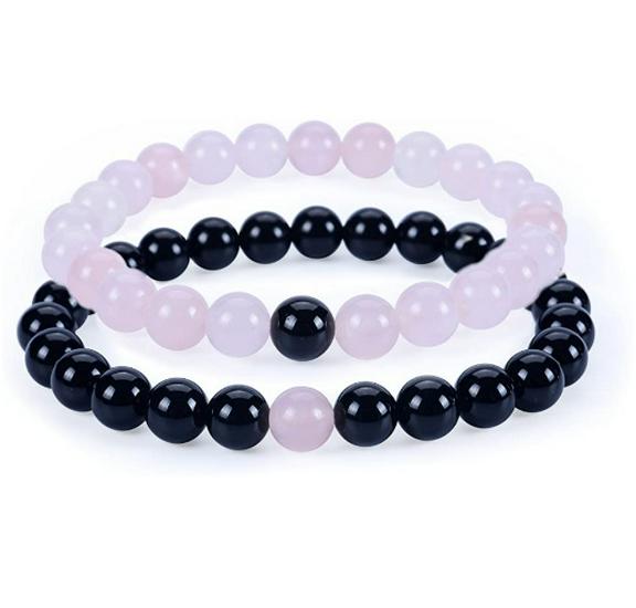 Матовые браслеты для пары из камней Тигровый глаз и Агат - Бусины 8 мм, Студенческий стиль