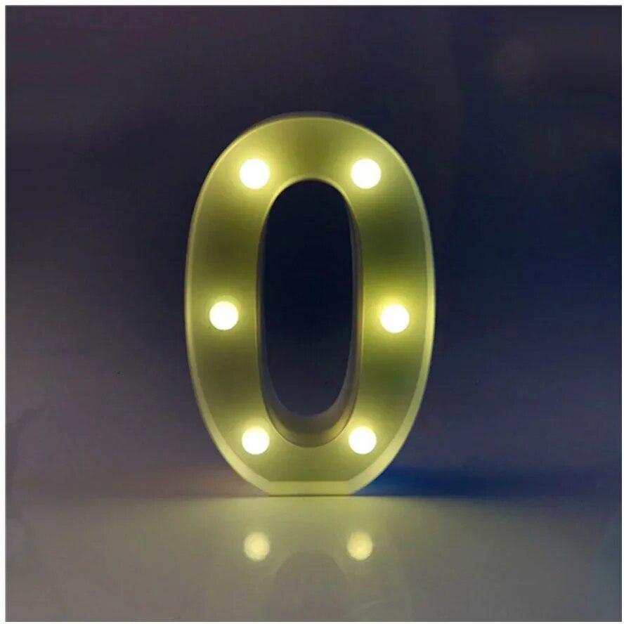 Alphabet Letter LED Lights Luminous Number Lamp Battery Warm Night Light for Home Wedding Birthday Christmas Party Decoration