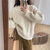 Autumn and Winter New Lazy Style Retro Twist Sweater Women's Loose Soft Waxy Bottoming Knitted Sweater Pullover Sweater Women