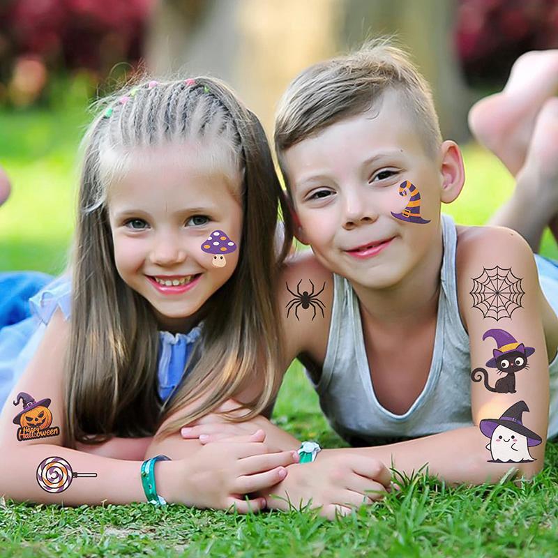 10 Sheets Kids Toy Gift Halloween Pumpkins Tattoo Sticker Temporary Fake Tattoo Arm Hands Body Waterdichte Tatouages