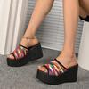 Shoes for Women 2024 High Quality Slingbacks Women's Slippers Summer Open Toe Mixed Colors Outdoor Platform Casual Slippers