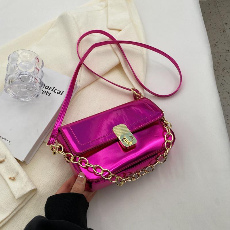 Stylish Pu Leather Chain Bag For Women Trendy Square Crossbody And Shoulder Bag