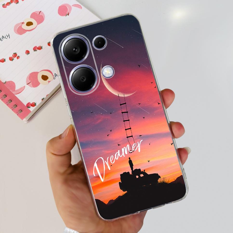 For Xiaomi Redmi Note 13 Pro 4G Case Beautiful butterfly flower TPU Soft Silicone Cover For Xiaomi Poco M6 Pro Bumper Phone Case