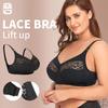 European and American Plus Size Bra Without Rims Lace Large Cup Thin Underwear