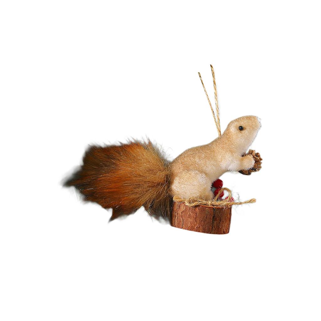 Realistic Squirrel Ornament With Foam Pinecone Christmas Tree Hanging Decoration for Indoor and Outdoor Holiday Party
