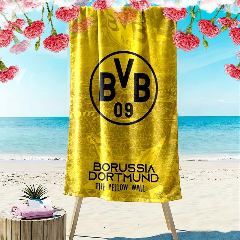 Bvb Fc Print Beach Towel, Large Soft Quick Dry Towel for Beach Camping Swimming