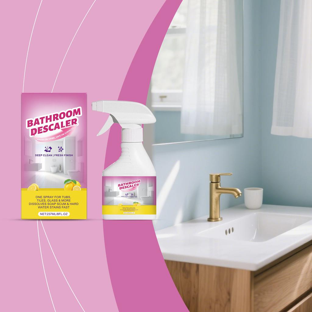 Спрей для удаления накипи и очистки ванной комнаты от водяных пятен, известкового налета и для очистки поверхностей. Чистящее средство для ванной комнаты 237 мл