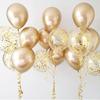 20pcs Chrome Gold Confetti Latex Balloons Happy Birthday Party Decorations Kids Adult Boy Girl Baby Shower Wedding Supplies