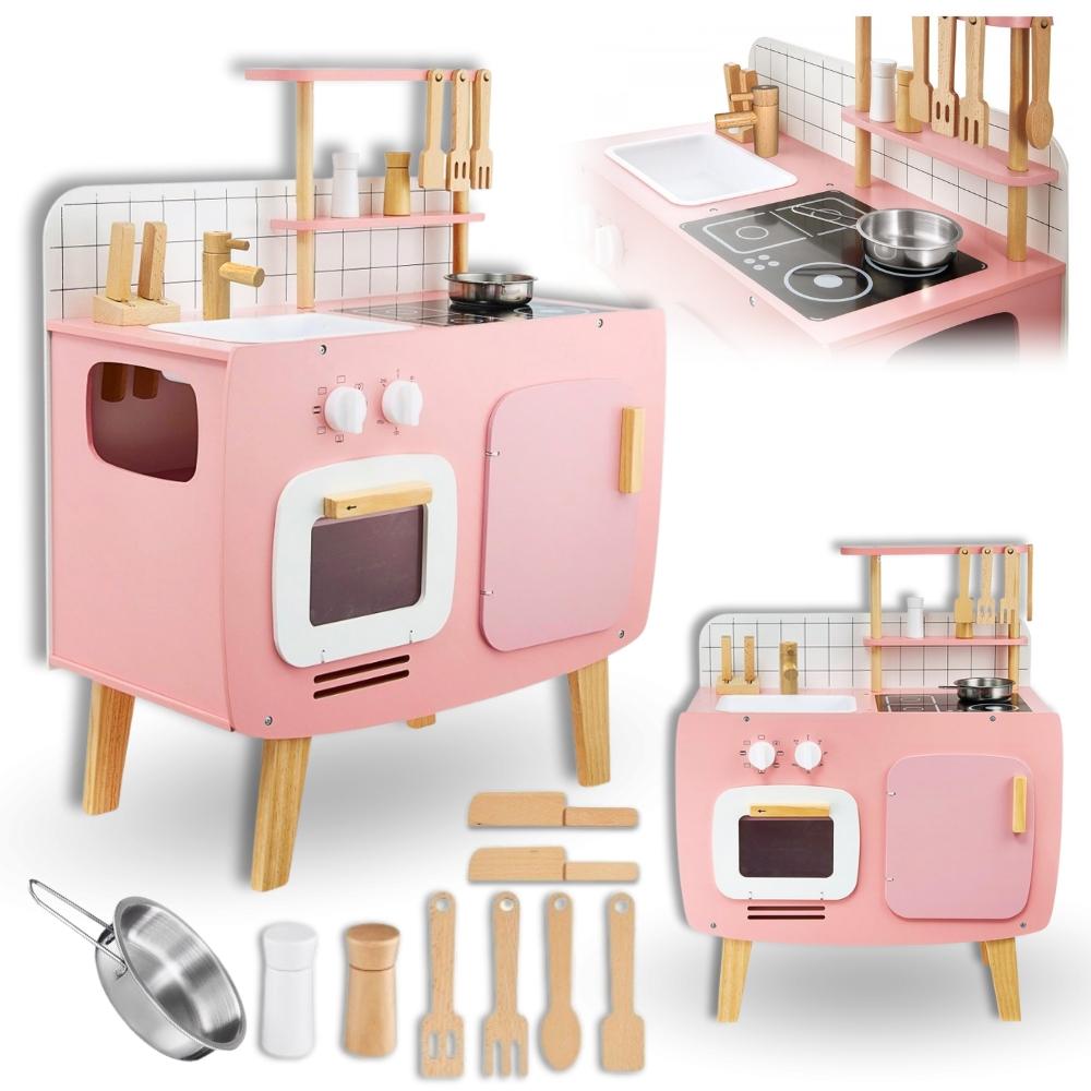 Children's kitchen, wooden stove, retro girl's set + accessories