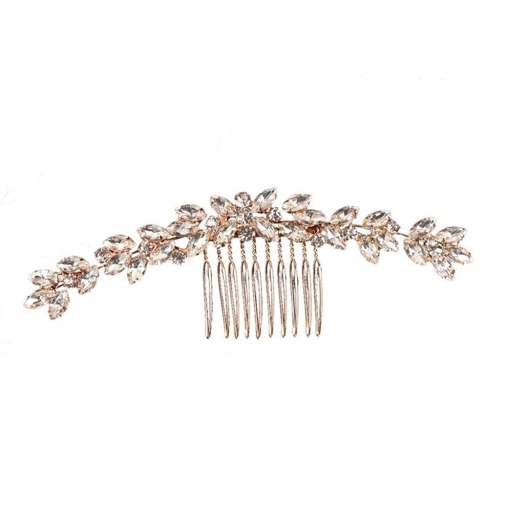 Silver Toothed Insert Comb Gold Hair Clip Luxury Rhinestone Hairpin  Festival