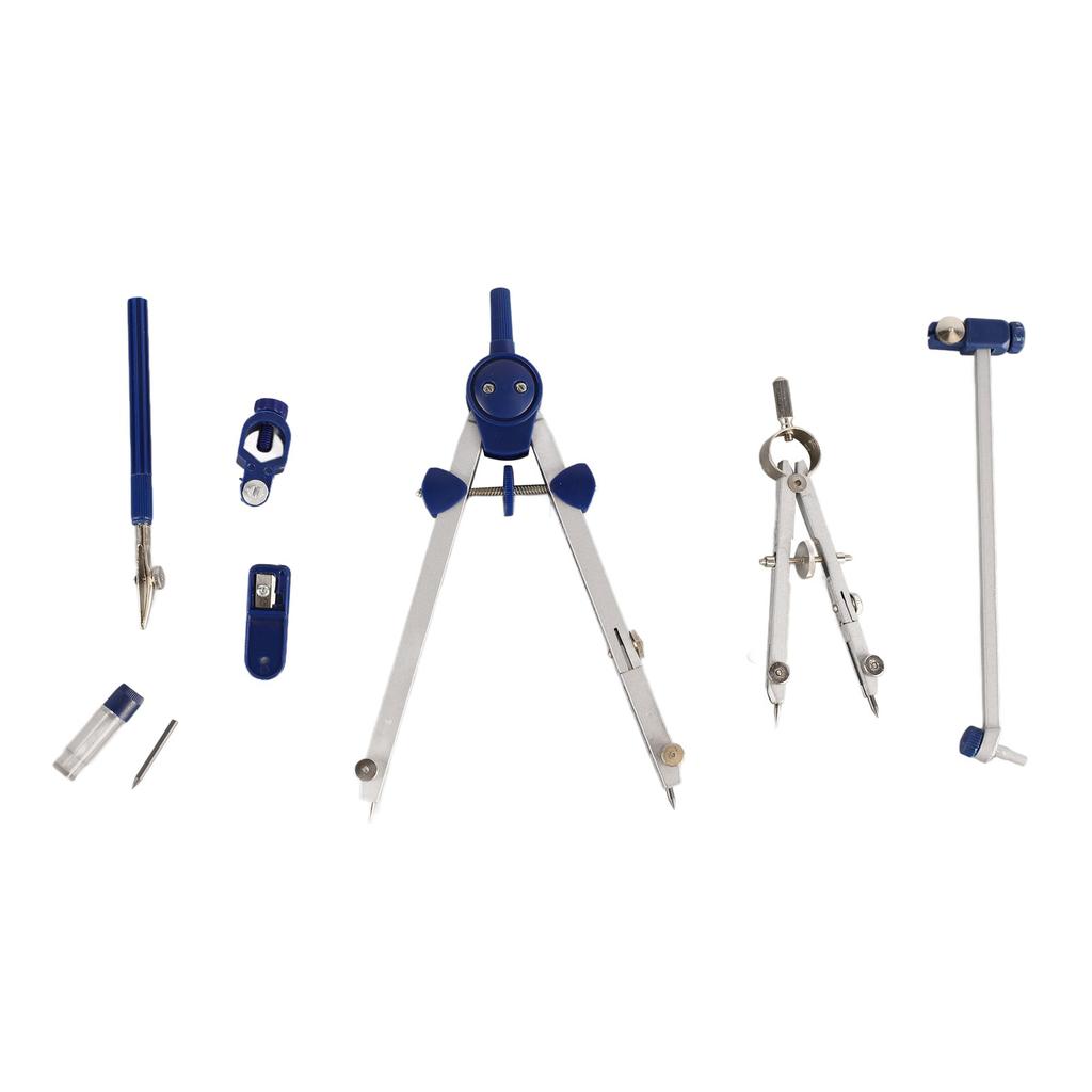 Compass Geometry Set Extensible Zinc Alloy Shatterproof Box Packed Math Compass Set for Offi