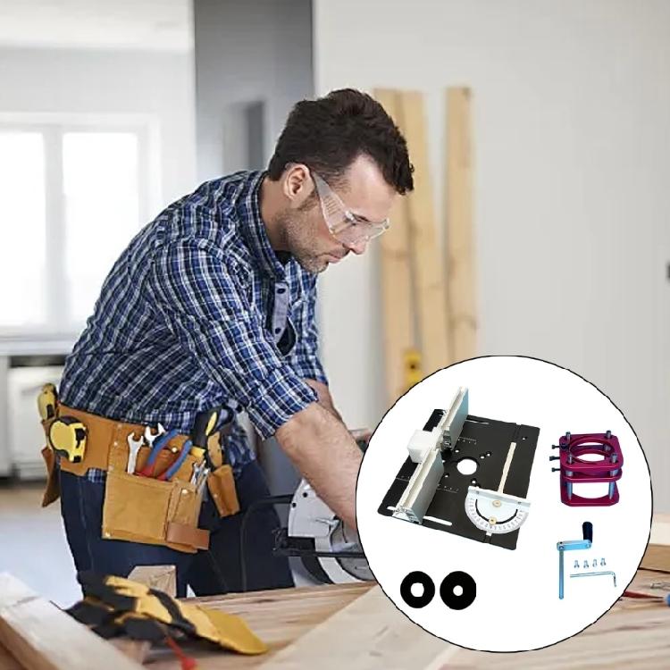 Ручной набор лифта для фрезера с алюминиевой погружной опорной плитой, совместимость с моторами 64 66 мм, набор аксессуаров для столярных верстаков
