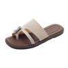 Set of toe slippers women's summer wear new retro simple with skirt rhinestone pedal sandals