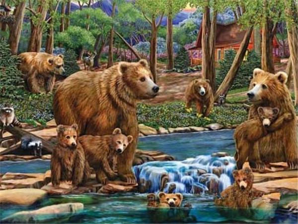 DIY 5D Diamond Painting Bear Set Cross Stitch Kit Full Square Diamond Embroidery Mosaic Animals Picture Rhinestones Decor Gift