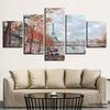 Декор для гостиной, настенные печатные произведения, пейзажная рамка, 5 шт., Париж, Тауэрский мост, картины, художественные модульные фотографии, холст, постер