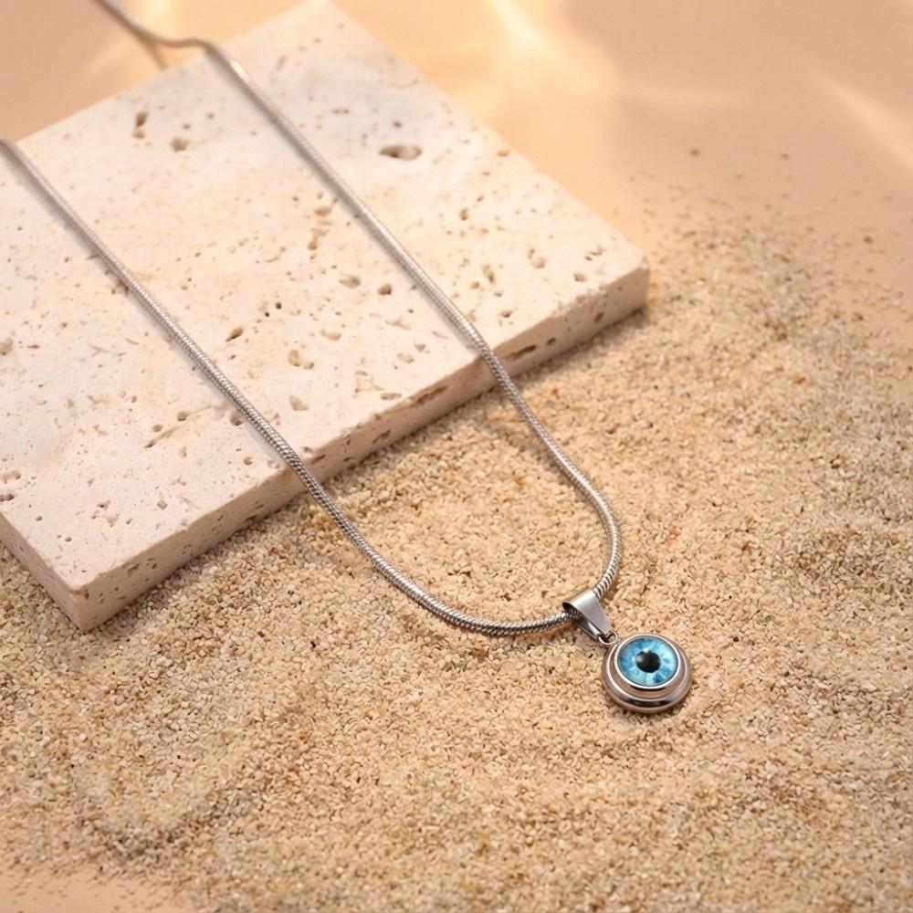 Waterproof Eye Necklace Titanium Demon Eye Earrings Blue Eyes Choker Chain Lucky Jewelry