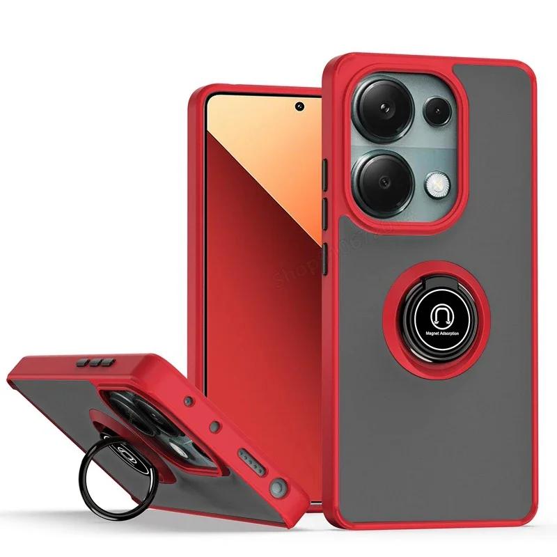 Магнитный матовый чехол-держатель для кольца для Redmi Xiaomi 14T 12T Note 12 13 Ultra Pro Plus 14 13C 14C X6 4 5G Deluxe противоударный чехол