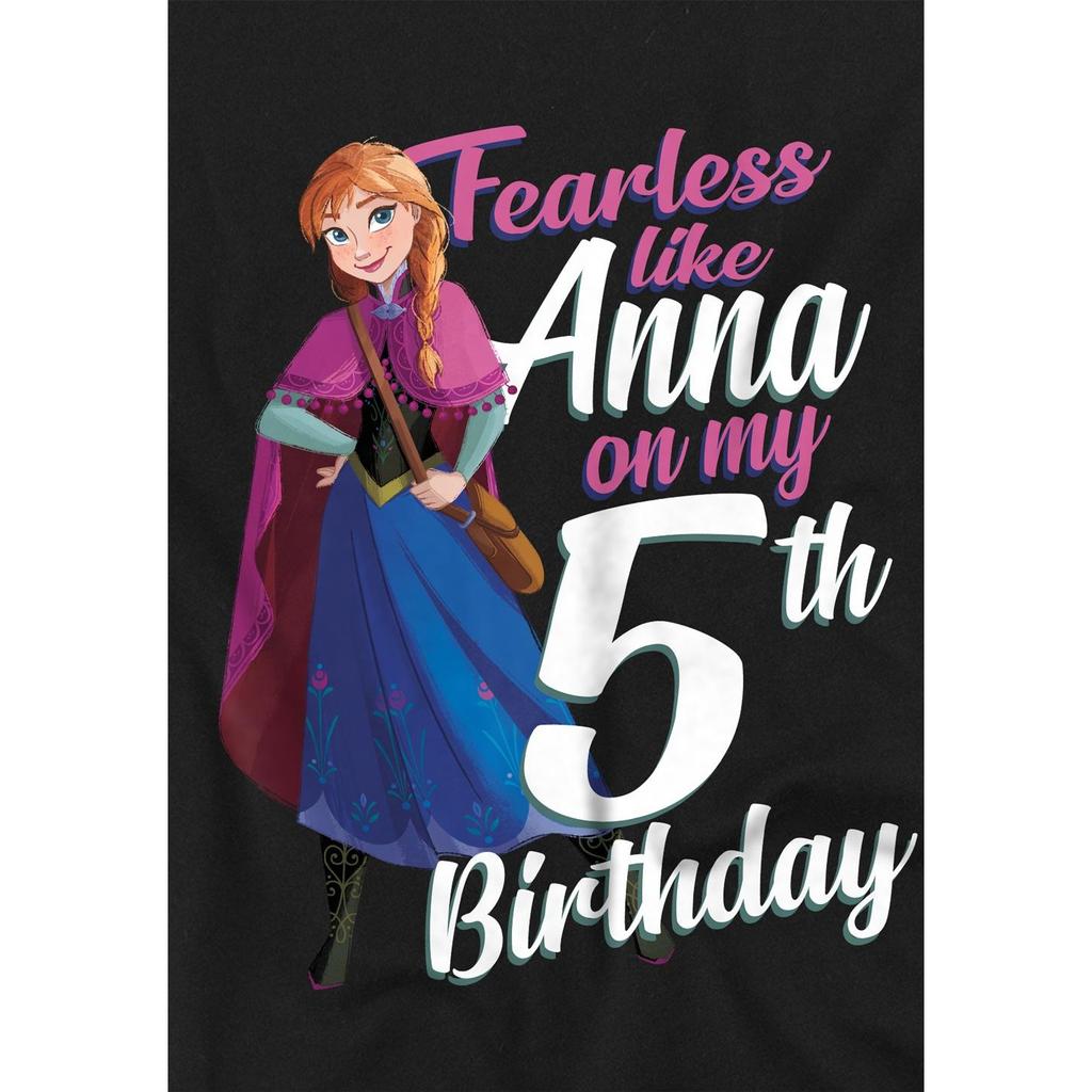 frozen Детская/Подростковая футболка "Бесстрашная как Анна" на 5-й день рождения