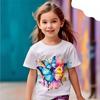 Girls' 3D Graphic Butterfly T Shirt Tee Short Sleeve 3D Print Summer Spring Active Fashion Cute Kids 3-12 Years Outdoor Casual Daily Regular Fit
