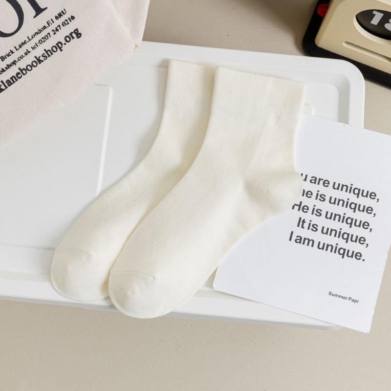 Однотонные послеродовые носки для женщин, носки до середины икры для весны и лета, простые женские носки