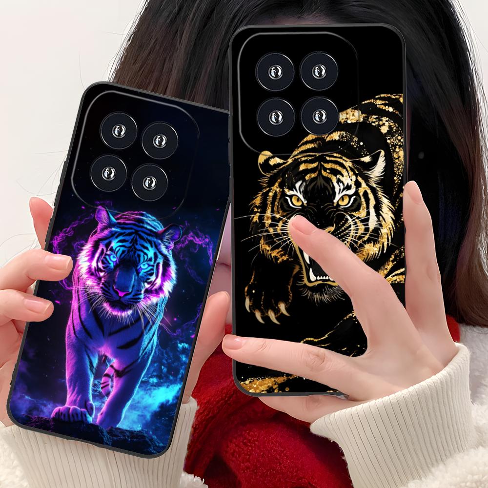 Неоновый чехол для мобильного телефона с тигром для Xiaomi 15 14 13 12 Mi 11 T Ultra Lite Pro S X 5G Цветной печатный чехол Роскошный Красивый