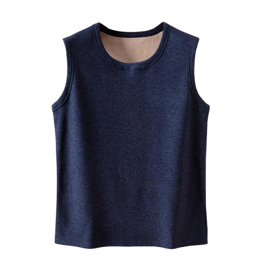 Men Thermal Tank Top Warm Fleece Lined Undershirt Sleeveless Crew Neck Base Layer Shirt Thickened Vest for Autumn And Winter