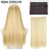 MISS WIG Synthetic Invisible Fish Wire No Clip Wavy Hair Extensions Long Hairpiece Natural Black Brown Blonde for Women Fake Hair Piece