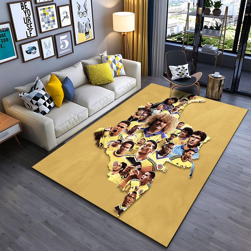 Colombian Football Legends Carpet suitable as a non-slip mat for the living room or bedroom sofa